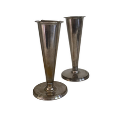 Vintage Silver Tulip Vases from Parisian Brasserie