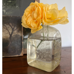 Vintage Amber Italian Etched Bud Vase