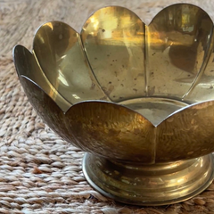 Scalloped Vintage Brass Bowl